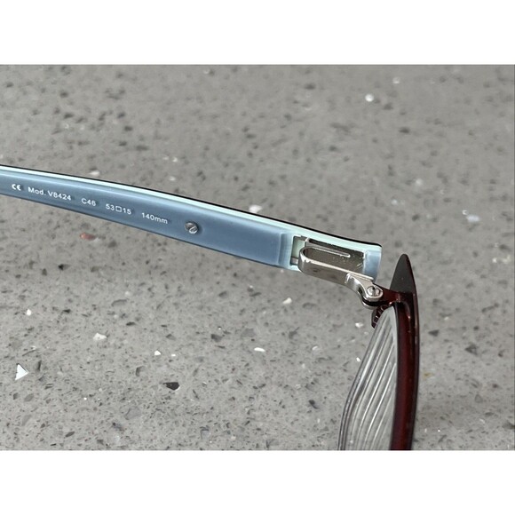 VANNI Eyeglasses FRAMES ONLY V824 C46 53/15/140 BLUE & RED full rim rectangle - Picture 8 of 14